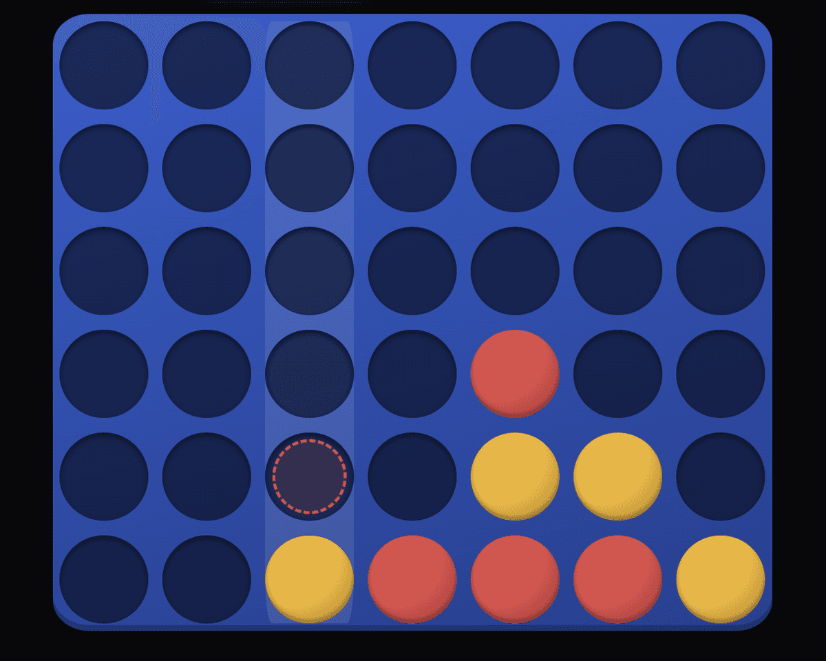 Connect 4 online multiplayer on Movmash: a blue board with red and yellow discs